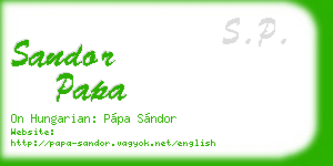 sandor papa business card